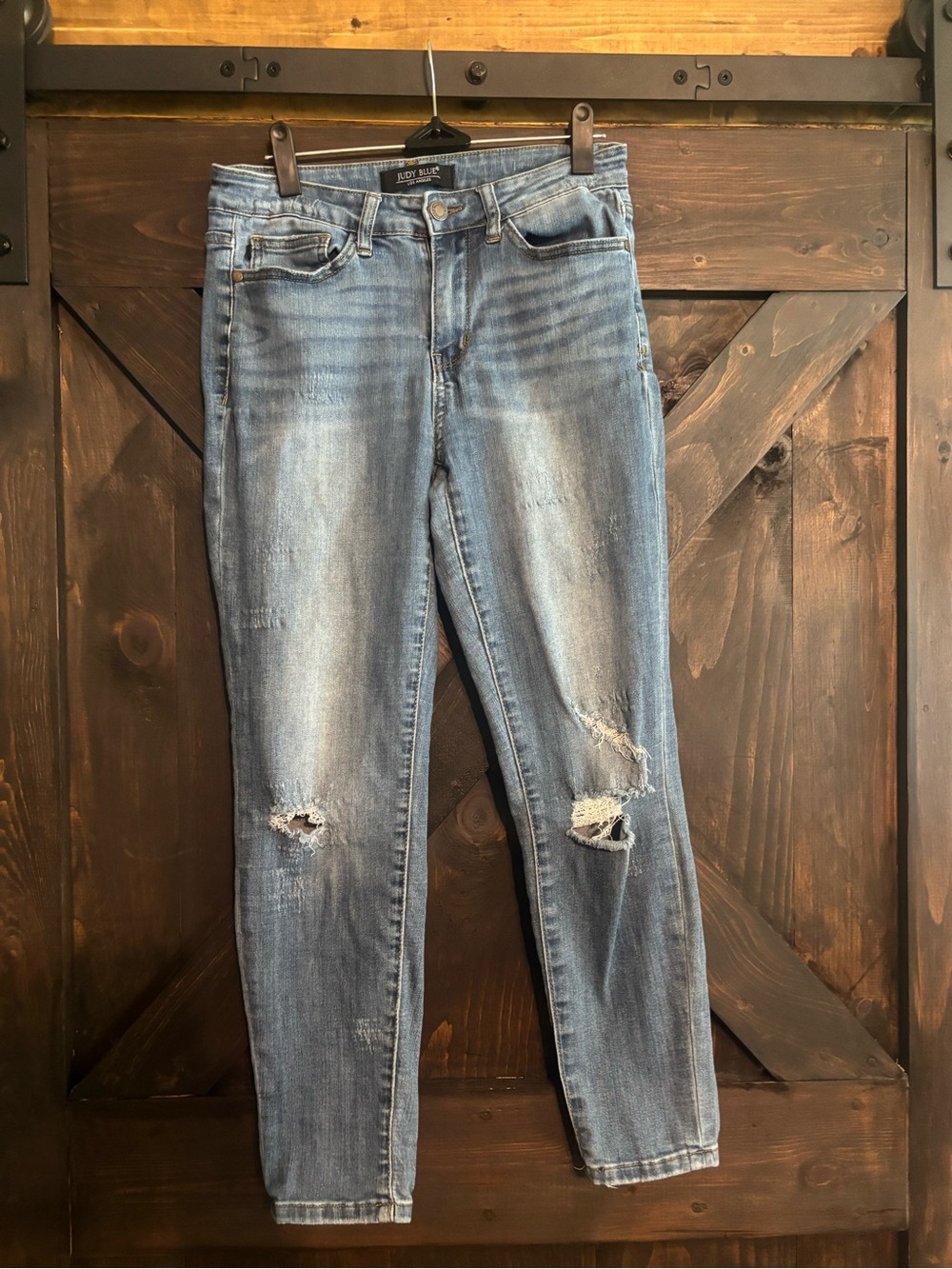 Judy Blue Distressed Light Blue Skinny Jeans
